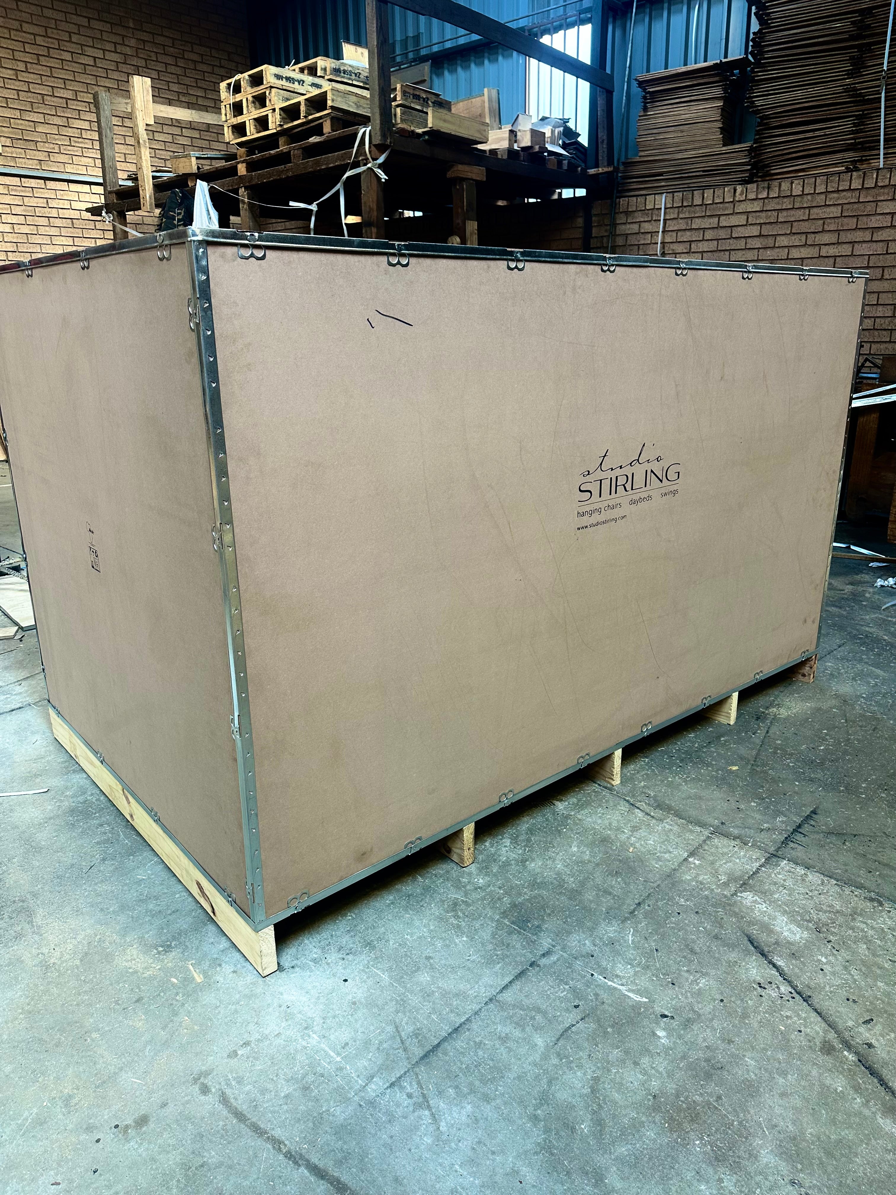 AfriPly custom-sized plywood packaging designed to securely transport high-value prodcts.