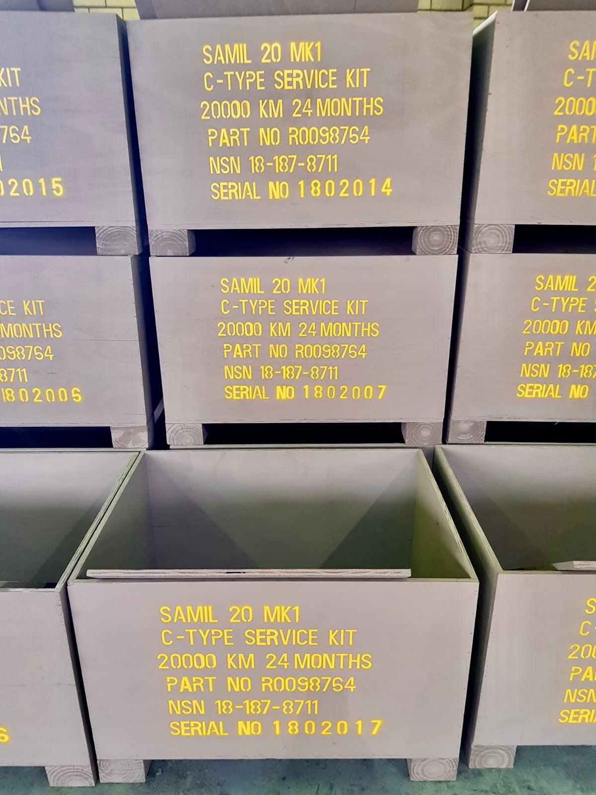 AfriPly custom tactical packaging boxes designed to protect military and defence equipment.